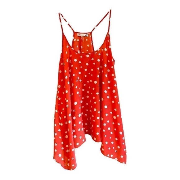 Umgee Tops - UMGEE, WOMENS CHIC, ADJUSTABLE SPAGHETTI STRAP TOP IN LIGHT RED. SIZE L